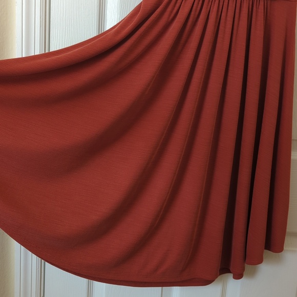 Maeve by Anthropologie Nora Textured Sleeveless Faux Wrap A-line Dress Rust XS - Picture 8 of 15